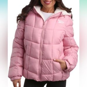 NEW Reebok Heavyweight Quilted Puffer Parka Coat Sherpa Lined Ski Jacket